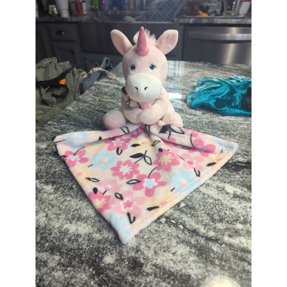 Little Beginnings PINK UNICORN Baby Security Blanket Toy Plush Lovey